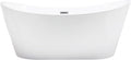 WOODBRIDGE 71'Freestanding White Acylic Soaking Bathtub with Brushed Nickel Drain and Overflow,BTA1517 -B/N-Drain &O