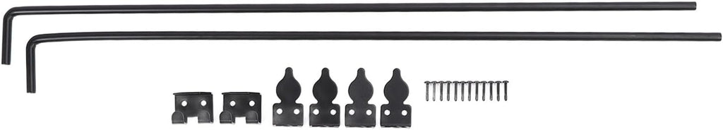 Heavy Duty Cane Bolt Gate Drop Rod, 2 Sets Gate Ground 36 Inch Heavy Duty Drop Rod for Wooden Fences Metal Gates Doors, Easy Installation, Secures Single & Double Doors