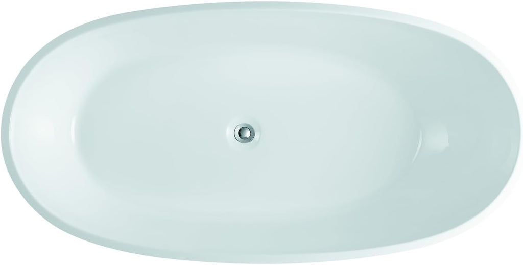 Dorya Layla 67' Contemporary Freestanding Bathtub with Adjustable Feets, Symmetrical Backrests, Black/White