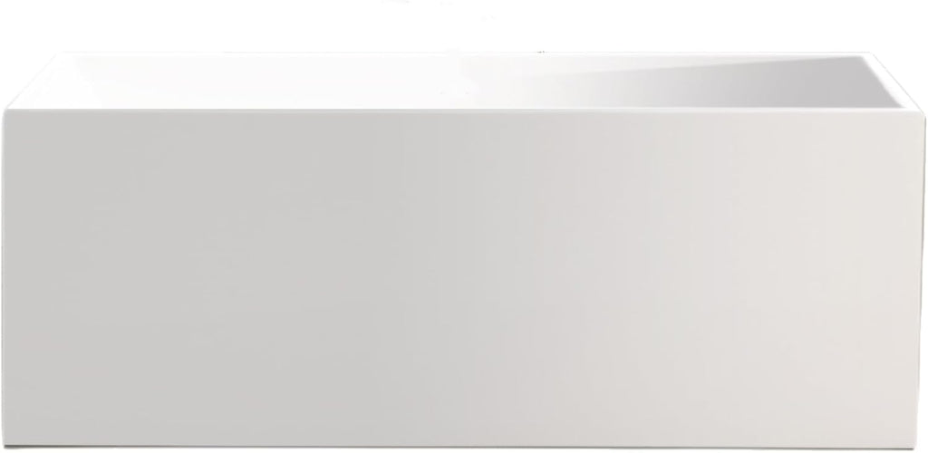 Vanity Art 67 X 32 Inch White Acrylic Freestanding Bathtub | Contemporary Design Soaking Tub with Pop-up Drain Overflow Included, UPC Certified VA6813B-L