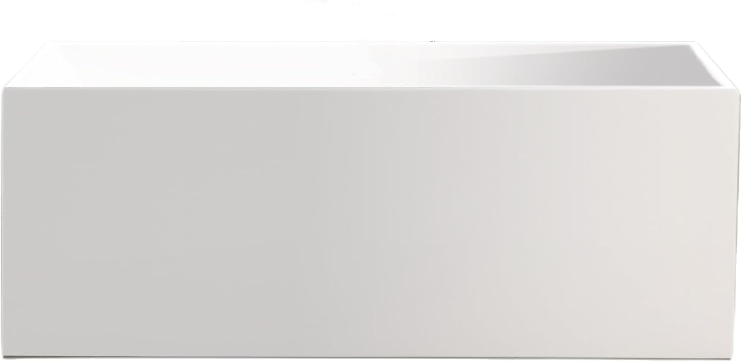 Vanity Art 67 X 32 Inch White Acrylic Freestanding Bathtub | Contemporary Design Soaking Tub with Pop-up Drain Overflow Included, UPC Certified VA6813B-L