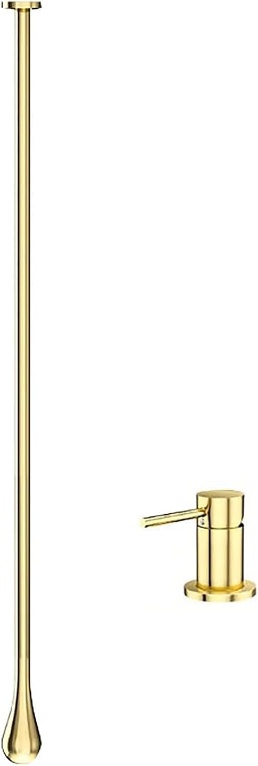 Ceiling Mounted Bathroom Faucet, Free Standing Bathtub Faucet, Brass Water Drop Hanging Faucets,Hot and Cold Bathtub Wall Mounted Faucets for Vanity Hotel(Countertop Switch, Gold)