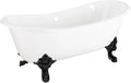 Signature Hardware 445030 Lena 72' Cast Iron Soaking Clawfoot Tub with Pre-Drilled Overflow Hole