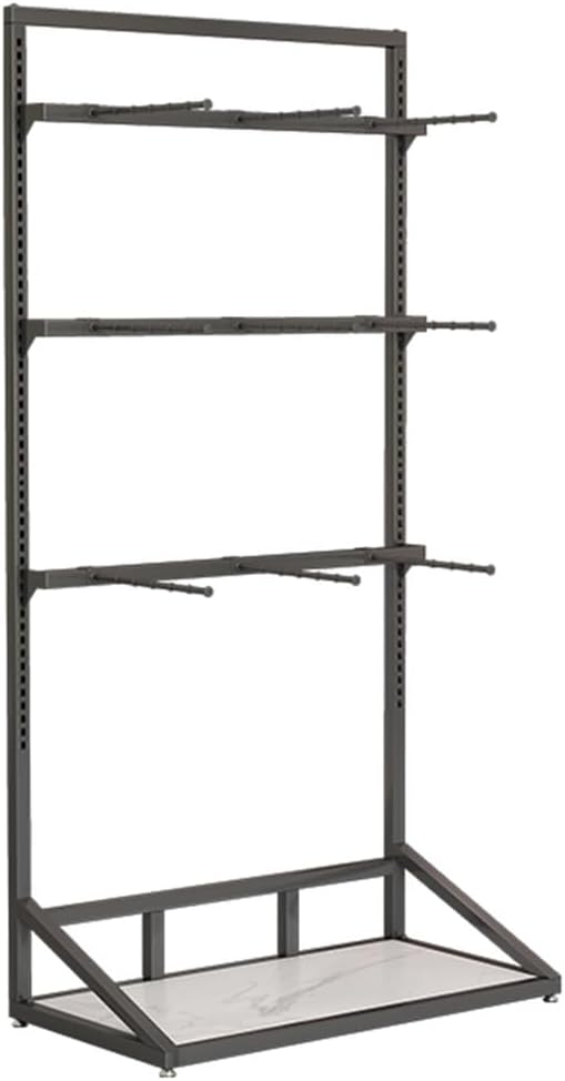 WIGING Clothing Store Metal Display Stand, Freestanding Boutiques Retail Lingerie Garment Rack, Underwear Bra Shorts Swimwear Retail Store Storage Shelf (Color : Black)