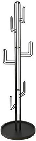Freestanding Coat Rack Clothing Stand Freestanding Coat Hanger Garment Racks With Stable Round Base Cactus Shape For Clothes Hats, Bags Fo(Black)