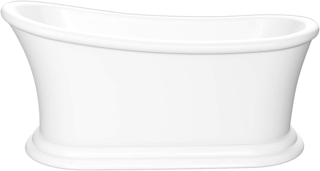 HEATGENE 67' Acrylic Freestanding Bathtub Contemporary Soaking Tub Easy to Install UPC Certified Drain & Overflow Assembly Included