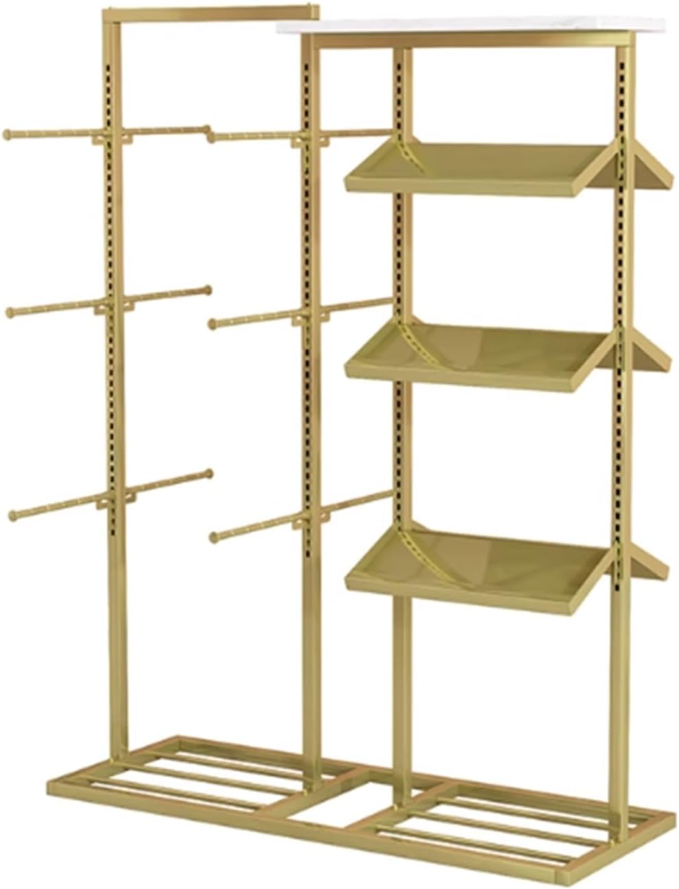 3 Tier Lingerie Garment Rack, Metals, Underwear Display Stand, Commercial Shelves Clothes Rod, for Lingerie Socks Bra Panties Scarves, 100 * 40 * 135cm(Gold)
