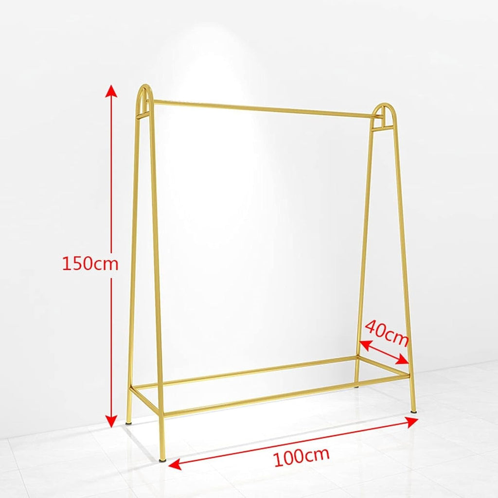Gold Metal Garment Rack, Free Standing Clothing Organizer, Heavy Duty Clothes Display Rack 120x40x150cm