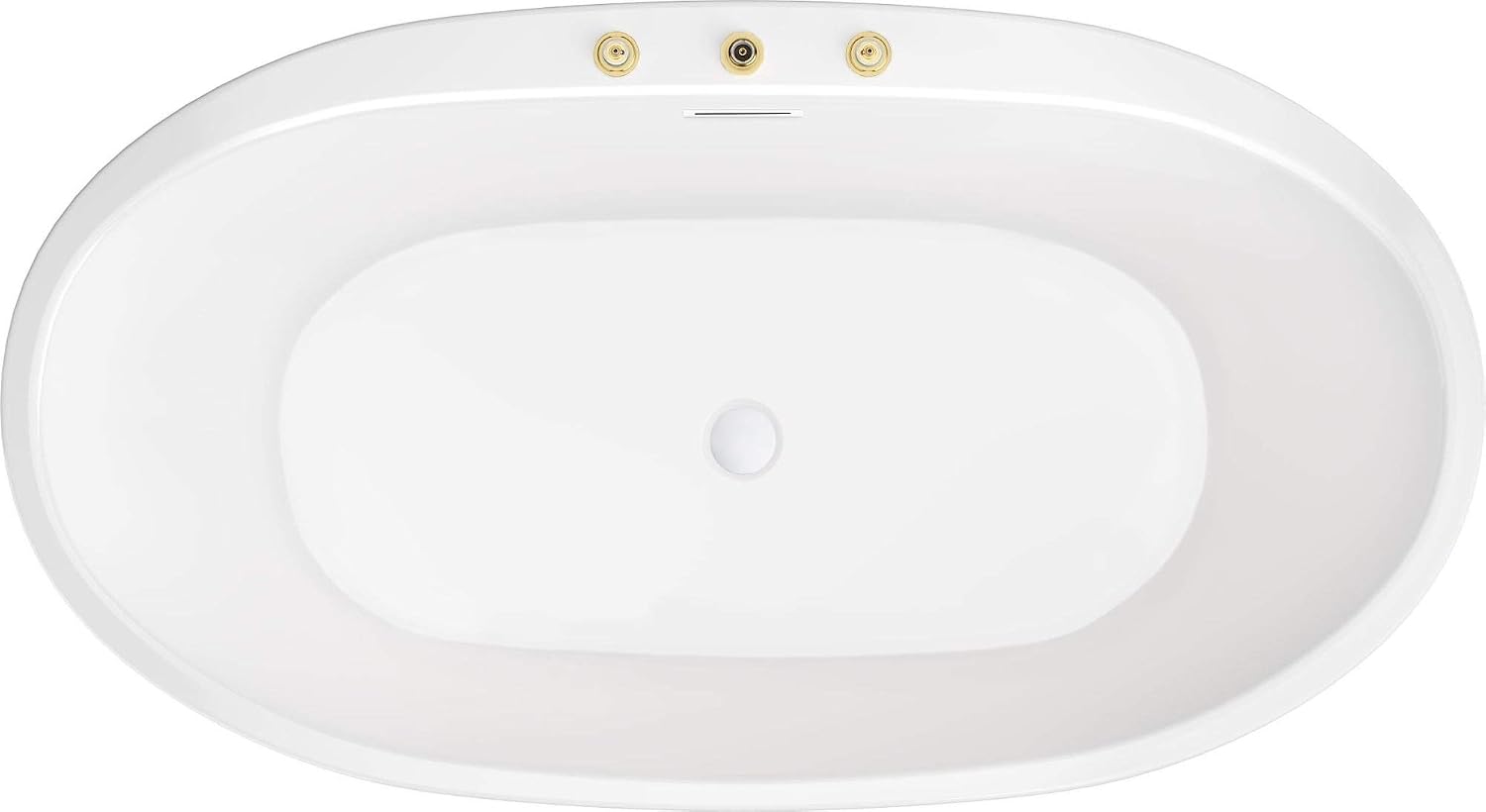 PROFLO PFFSOI5931 Cornwall 59' Free Standing Acrylic Soaking Tub with Center Drain, Drain Assembly, and Overflow - White