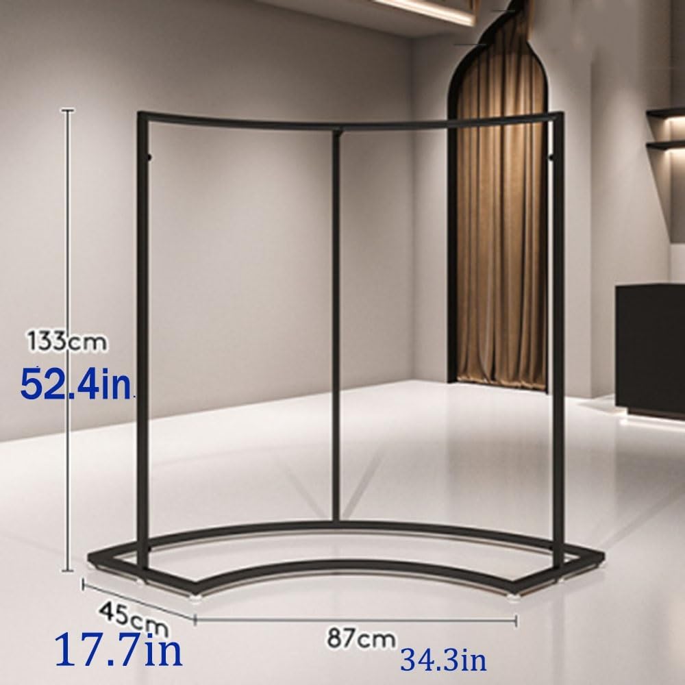 Heavy Duty Clothing Rack Black Freestanding Garment Rack 34.3x17.7x52.4in – Iron Frame Clothes Rack for Hanging Clothes, Commercial Shop Boutiques Laundry Room(87x45x133cm/34.3x17.7x52.4in)