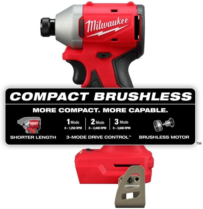 Milwaukee M18 Compact 3651 Hex 3-Speed Impact Driver (Bare Tool) (Renewed)