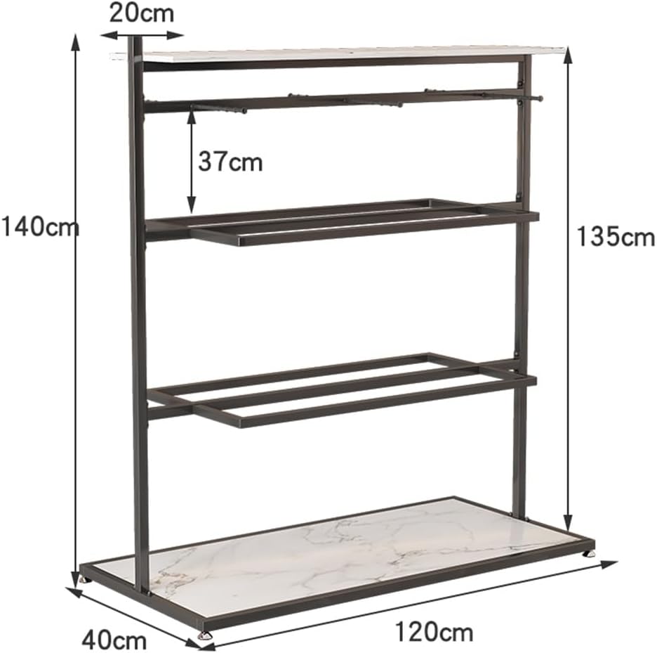 WIGING Retail Clothing Store Garment Rack, Freestanding Metal Underwear Rack, Bra Shorts Swimwear Storage Shelf for Farmers Markets, Boutiques (Color : Gold, Size : 120x40x135cm)