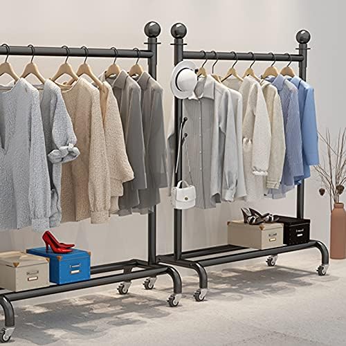 Rolling Garment Rack with Shelf - Stylish Coat & Clothes Organizer for Bedroom, Living Room, Retail Display - Portable Storage Solution on Wheels 80X40X155Cm