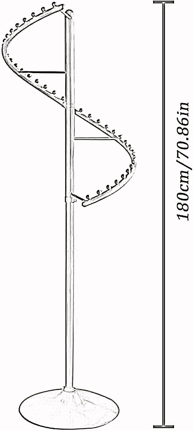Heavy Duty Garment Rack Spiral Rotating Clothing Rack, 38 Ball Heavy Duty Clothes Displa Rack, Freestanding Metal Coat Hanger for Boutique and Bedroom, Space Saving Coat Rack, 45X180CM (White)