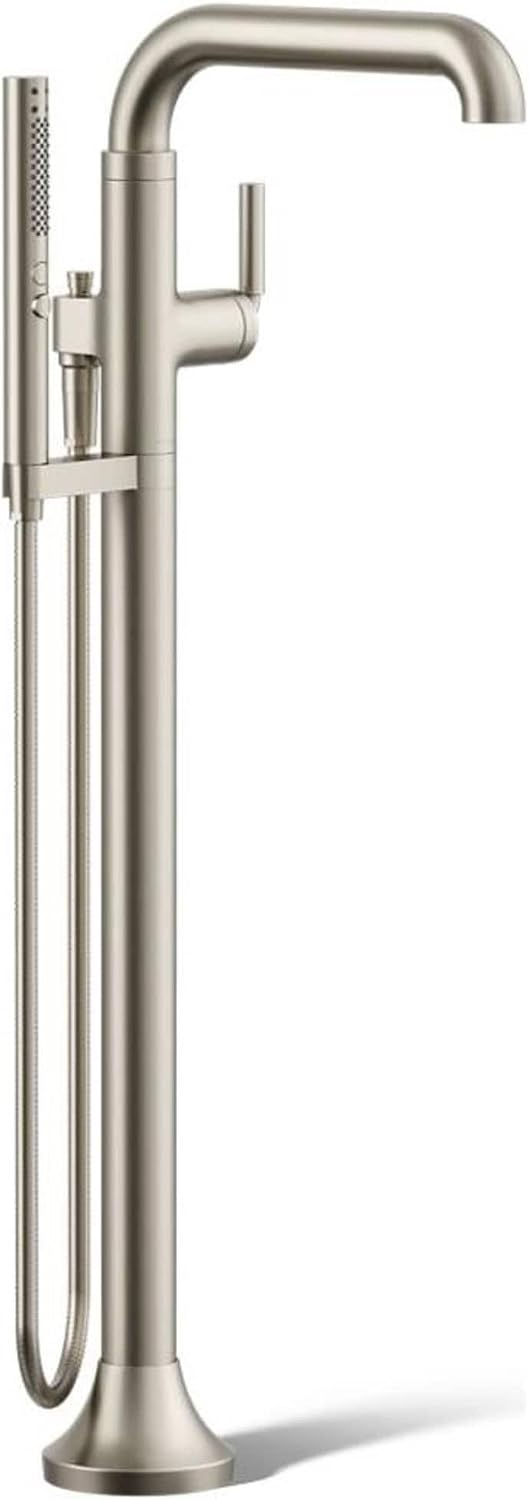 Kohler T27424-4-BN Tone™ Floor-mount bath filler trim with handshower, Vibrant Brushed Nickel