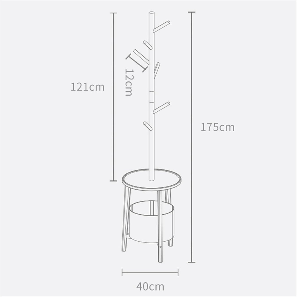 Bamboo Floor Clothing Rack with Storage Shelf, Freestanding Garment Hanger for Bedroom Living Room(Grey)