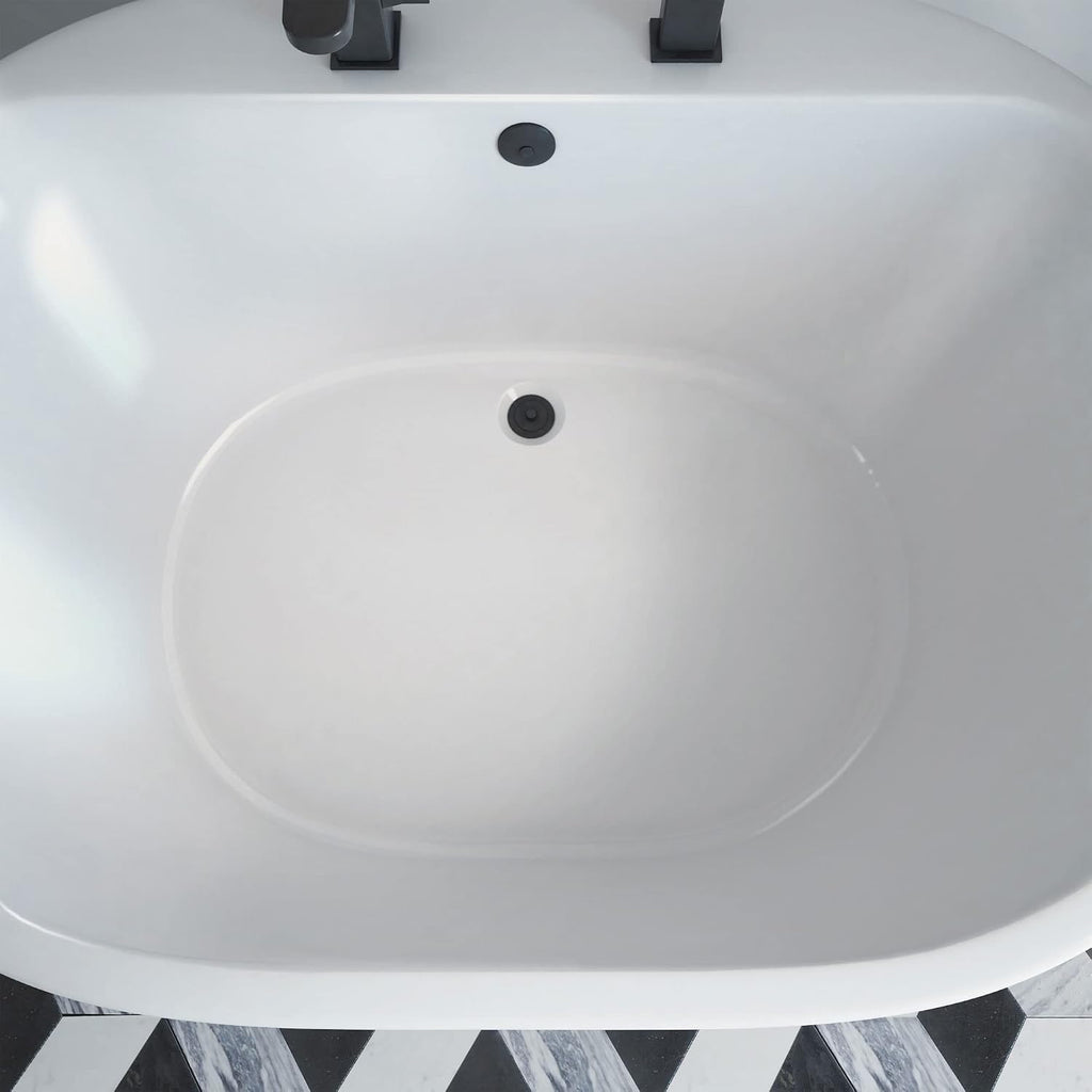 DreamLine Caribbean 60 inch L x 23 inch H White Acrylic Freestanding Bathtub