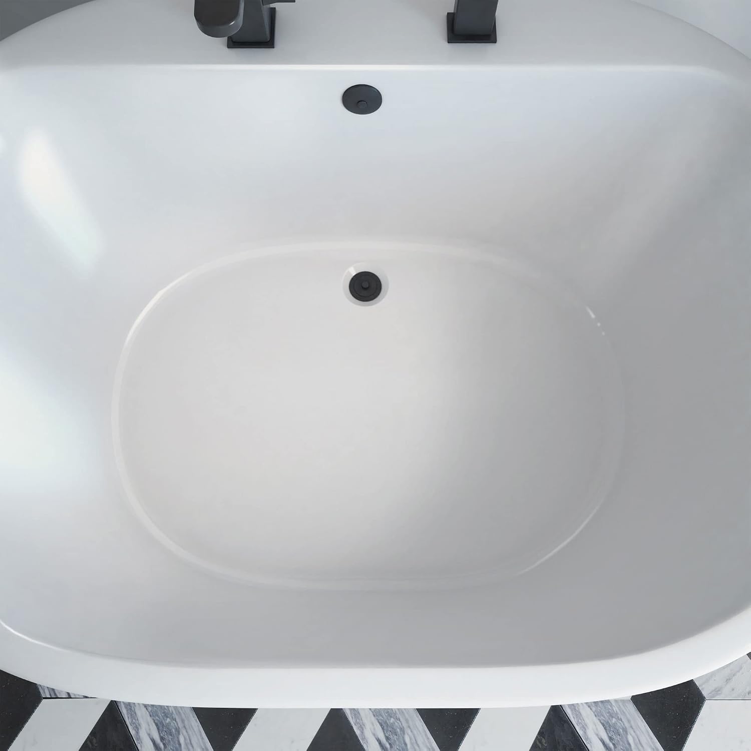DreamLine Caribbean 60 inch L x 23 inch H White Acrylic Freestanding Bathtub