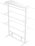 Shelf Metal Iron Bras Hangers Rack, Freestanding Underwear/Short Pants Display Stand, For Retail Store/Laundry Room/Wardrobe, 100/120/150 Cm Long，White 120x38x135cm