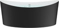 HEATGENE 68.5 Inches Acrylic Freestanding Bathtub Oval Modern Bathtub Contemporary Soaking Tub Easy to Install UPC Certified Drain & Overflow Assembly Included, Black