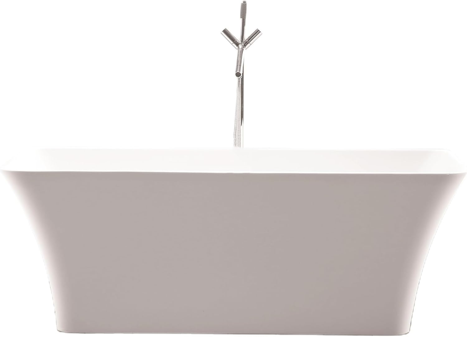 Vanity Art 67 X 29 Inch White Acrylic Freestanding Bathtub | Contemporary Design Soaking Tub with Pop-up Drain and Slotted Overflow Included, UPC Certified VA6820-MB