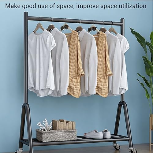 Heavy Duty Rolling Garment Rack with Shelves - Mobile Closet Organizer for Clothes, Dresses, and Accessories - Perfect for Storage in Bedrooms and Retail Spaces