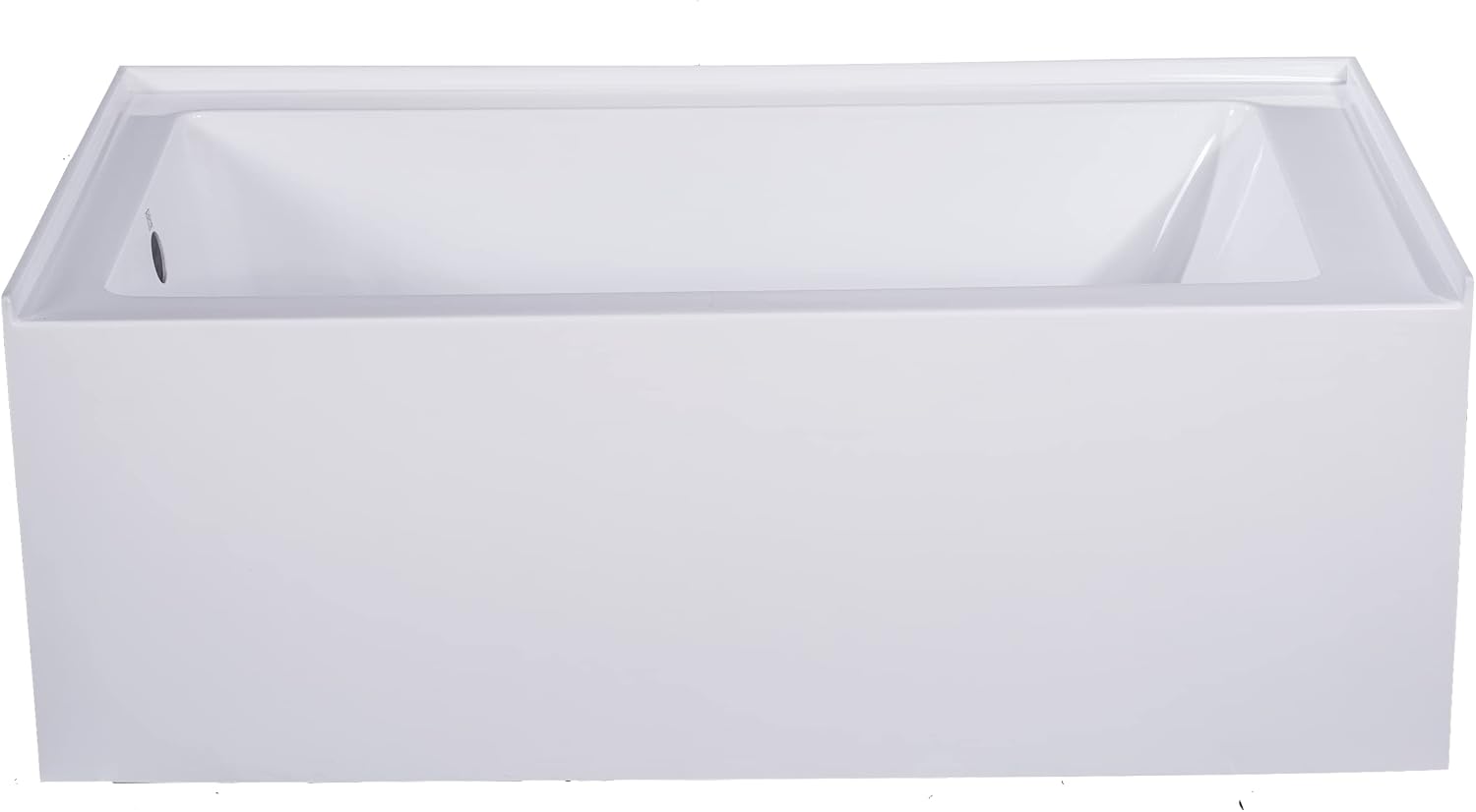 Carver Tubs - ALL6636 - Modern Acrylic Fiberglass Alcove Soaking Bathtub - Rectangular Water Massage Bathtub - White Rectangle Tub W/Left Chrome Drain - Deep Relaxing Soak - 66' L x 36' W x 20.5' H