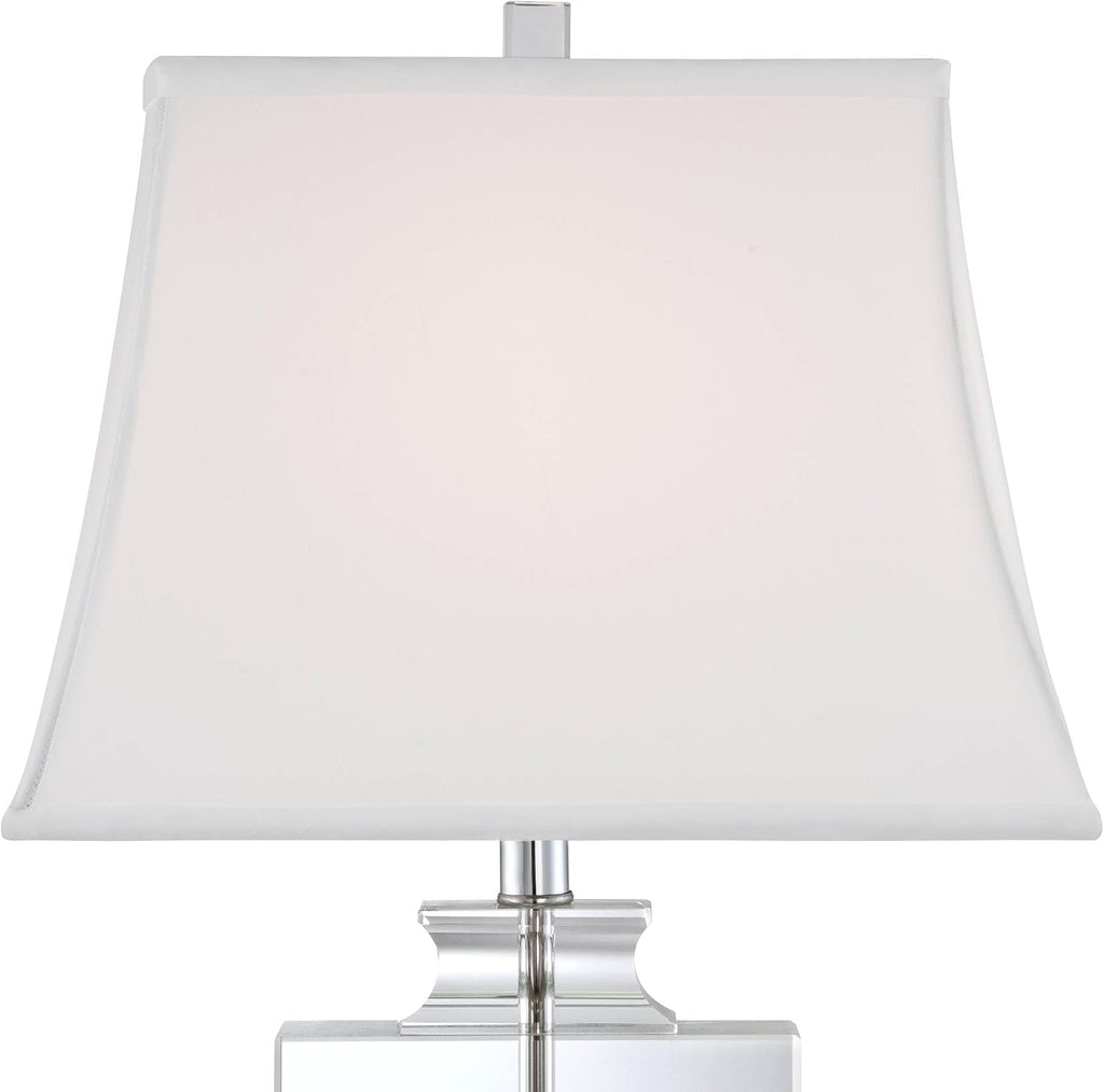 Vienna Full Spectrum Tilde 26 1/4' Tall Urn Modern Table Lamps Set of 2 Clear Crystal White Shade Living Room Bedroom Bedside Nightstand House Office Home Reading Kitchen Entryway Console Family