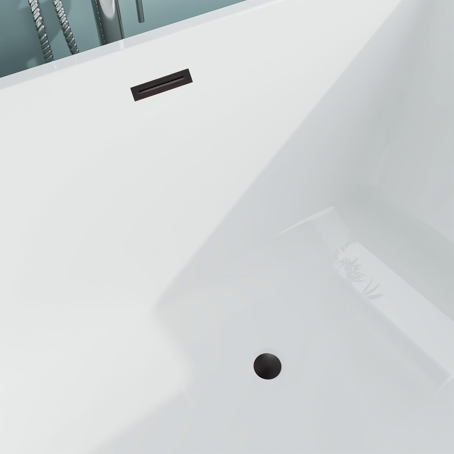 HomeBeyond 59 Inch Free Standing Bathtub | Acrylic Freestanding Soaking Tub deal for Spa-Like Baths, Modern Bathroom Stand Alone Tub Suitable for Couples, Singles, and Families, White