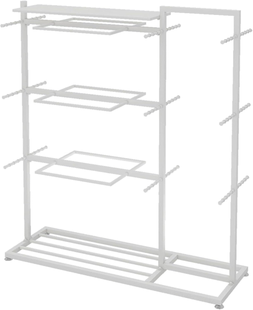 Modern Clothing Store Garment Rack,Commercial Grade Clothes Retail Display Racks,Multipurpose Slippers Socks Underwear Shorts Accessories Storage Shelves,Boutique Organizer(White 120x40x135CM)