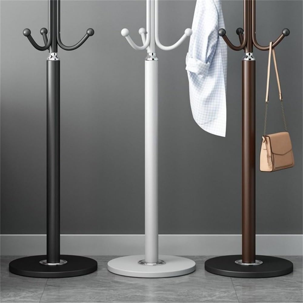 Adjustable Garment Rack Hall Tree with Stand Free Standing Iron Coat Rack Bedroom Hanger Storage For Entryway, Bedroom, Hallway, Office Standing Hanger(Pink)