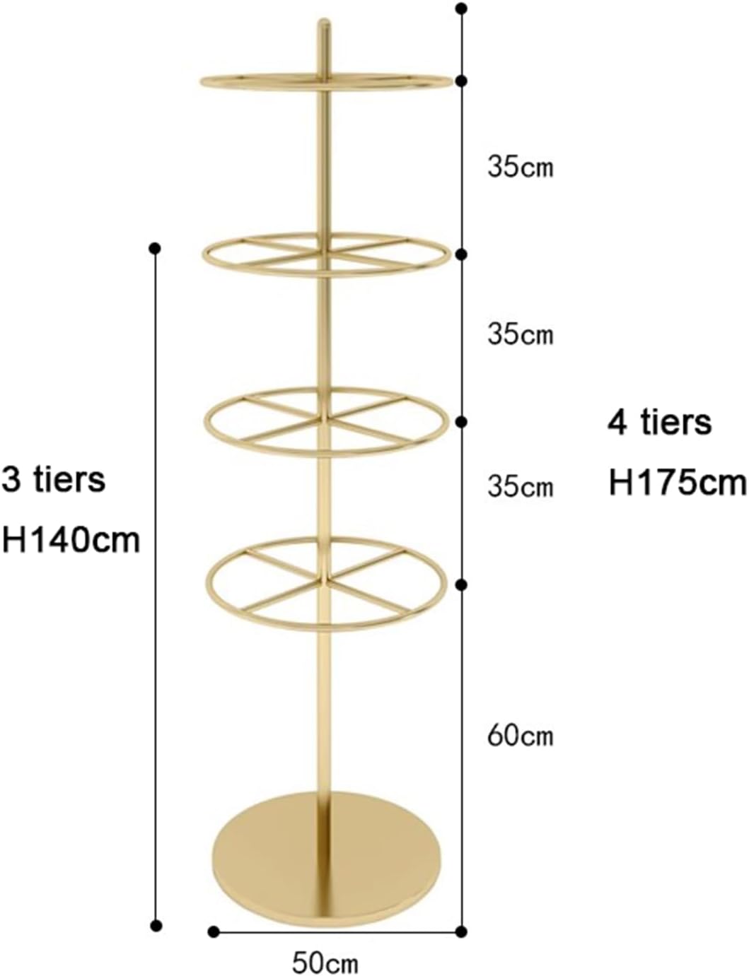 Clothing Store Underwear Rack, Retail Store Panty Shorts Bra Display Stand, 3/4 tiers Floor-standing Garment Hanger Organizer for Shopping Mall(Gold 4 Tiers)