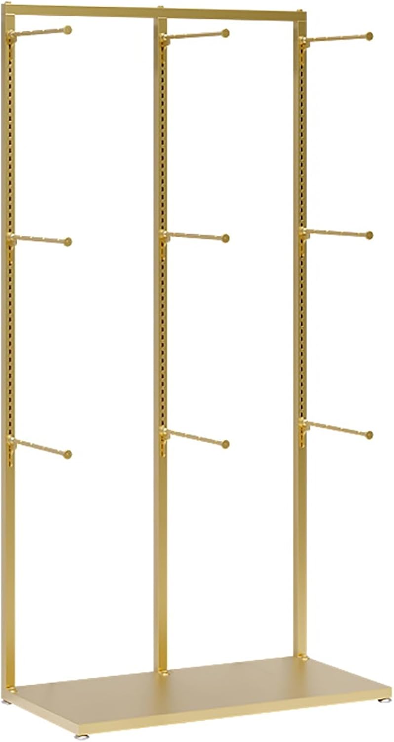 Metals Underwear Display Rack Stand,Freestanding Clothing Store Boutiques Retail Lingerie Garment Rack Coat Rack Stand,Commercial Shelves,for Socks Bra Panties Scarves Storage(Gold,L65cm/23.5in)