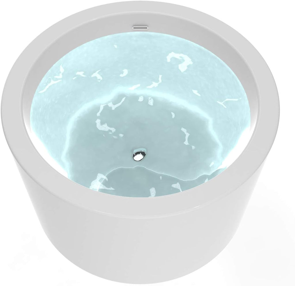 HEATGENE 41' Acrylic Freestanding Bathtub Contemporary Soaking Tub Easy to Install UPC Certified Chrome Drain & Overflow Assembly Included