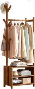 Beautiful Wooden Garment Rack Clothes Rack with 2 Shelves Freestanding Clothing Hanging Rack for Bedrooms/Brown/70 * 30 * 138Cm(Brown,50 * 30 * 138Cm)