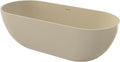 69' Freestanding Solid Surface Bathtub, Matte Cream Beige | Resin Stone, Modern Design Stand Alone Tub with Drain, Colorful Free Stand Tub