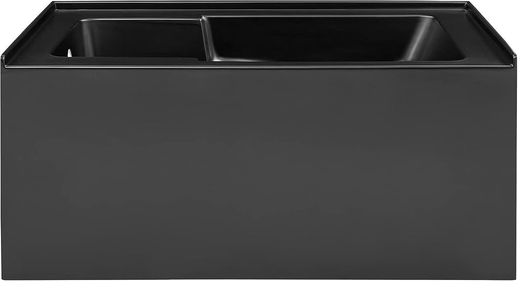 Voltaire 54' x 30' Left-Hand Drain Alcove Bathtub with Apron in Matte Black