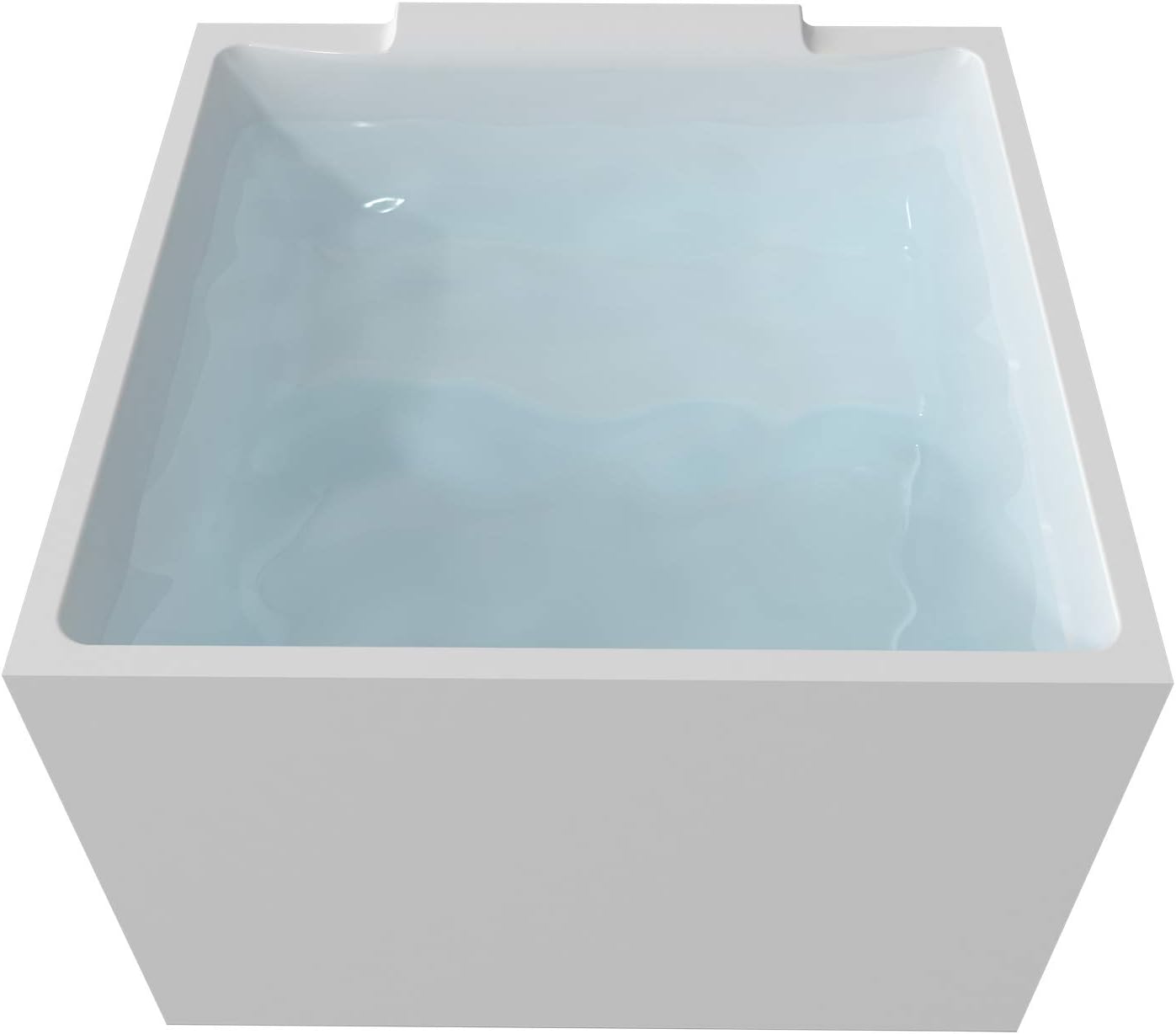 HEATGENE 39' Acrylic Freestanding Bathtub Contemporary Soaking Tub Easy to Install UPC Certified Chrome Drain & Overflow Assembly Included