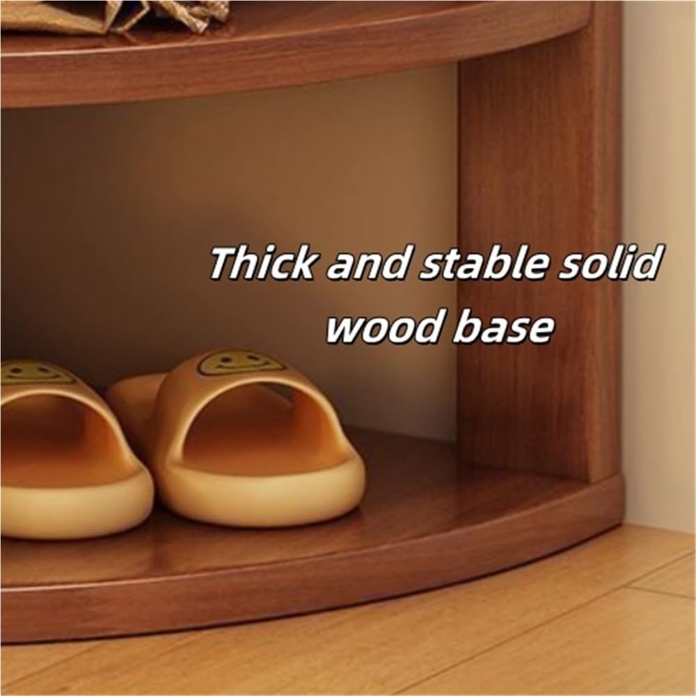 Wood Corner Coat Rack with Storage Shelf Clothing Rack Garment Racks with Rack for Entryway Living Room Solid Construction(Natural)