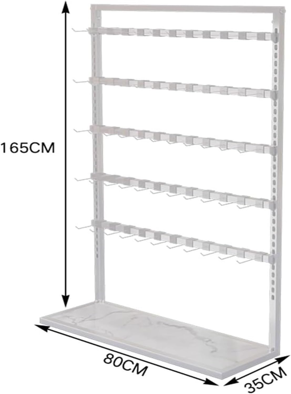 Clothes Rail Garment Rack Floor-Standing Bra Rack, Double Sided Underwear Panty Shorts Display Stand, Boutiques Clothing Retail Store Freestanding Metal Storage,Black-100x35x135cm