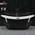 GarveeTech 67 Inch Freestanding Bathtub, Acrylic Deep Soaking Tub, Non-Slip Acrylic Tub with Chrome Overflow and Drain, cUPC Certified, Ergonomic Modern Bath for Bathrooms, Easy-Install