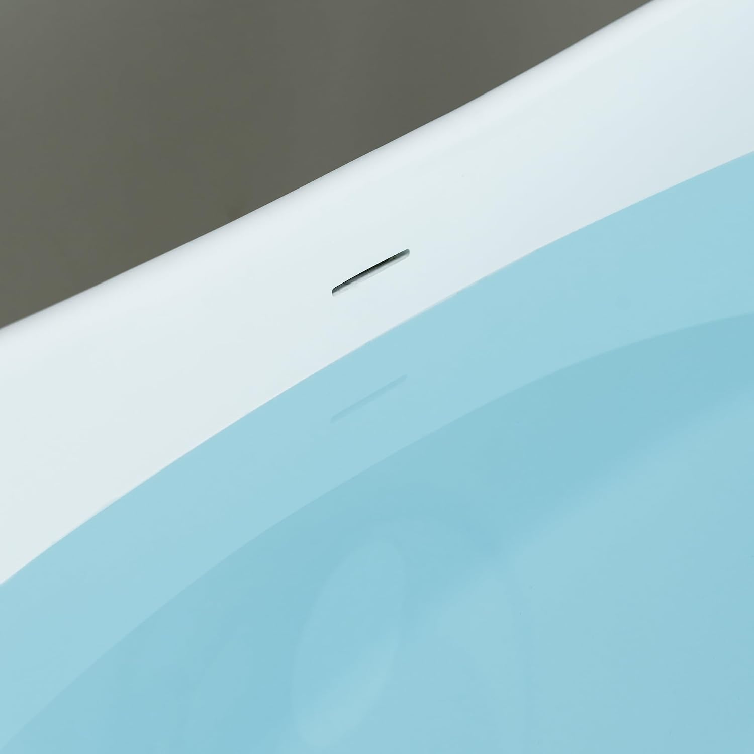 WOODBRIDGE 59 in. x 29.13 in. Stone Resin Luxury Contemporary Solid Surface Freestanding Bathtub in Matte White