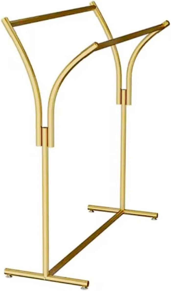 Clothes Racks - Rack For Hanging Clothes Retail Display - Floor Standing Metal Garment Rack - Double Pole Coat Rack, Freestanding Garment Rack, For Bedroom,Home,Office,Indoor(Floor standing type,L100C