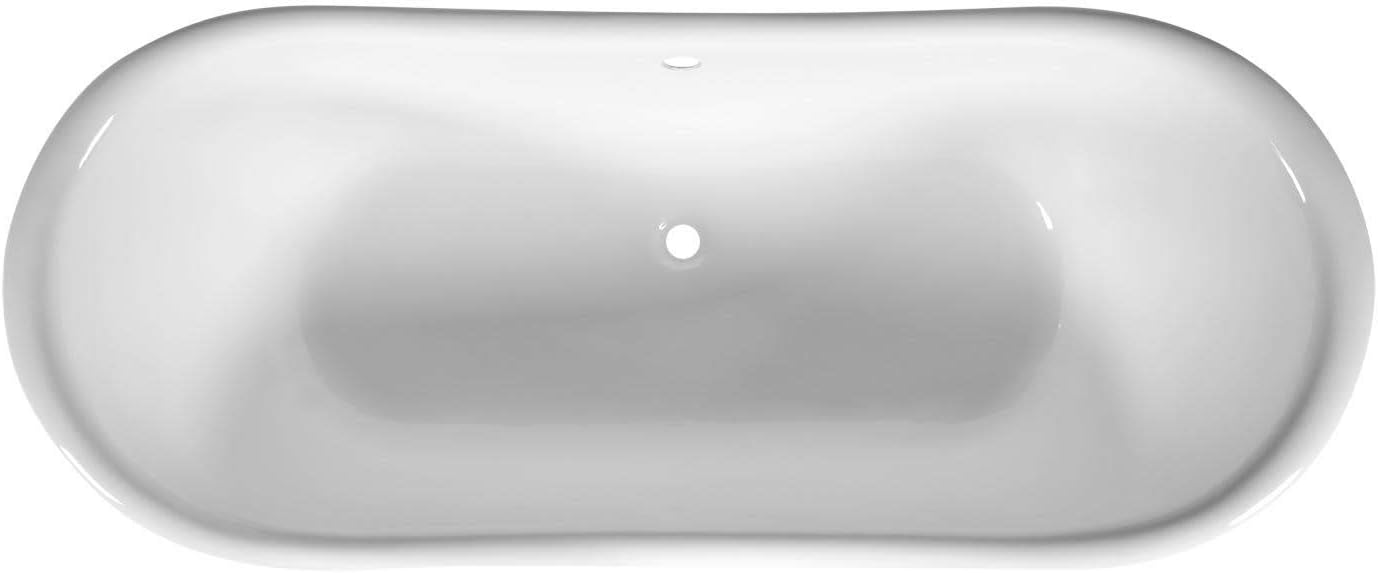 Signature Hardware 445030 Lena 72' Cast Iron Soaking Clawfoot Tub with Pre-Drilled Overflow Hole