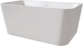 55' Acrylic Freestanding Bathtub - Modern Rounded Rectangular Soaking Tub, Stand Alone Tub for Bathroom with Overflow & Pop-up Drain Stopper(White)