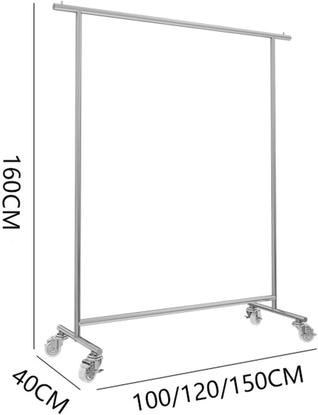 Heavy duty Garment rack Heavy Duty Clothes Rail With Wheels, Freestanding Clothing Rack For Hanging Clothes, Silver Stainless Steel Coat Rack For Bedrooms And Boutiques, 280LBS Load Capacity ( 100X40