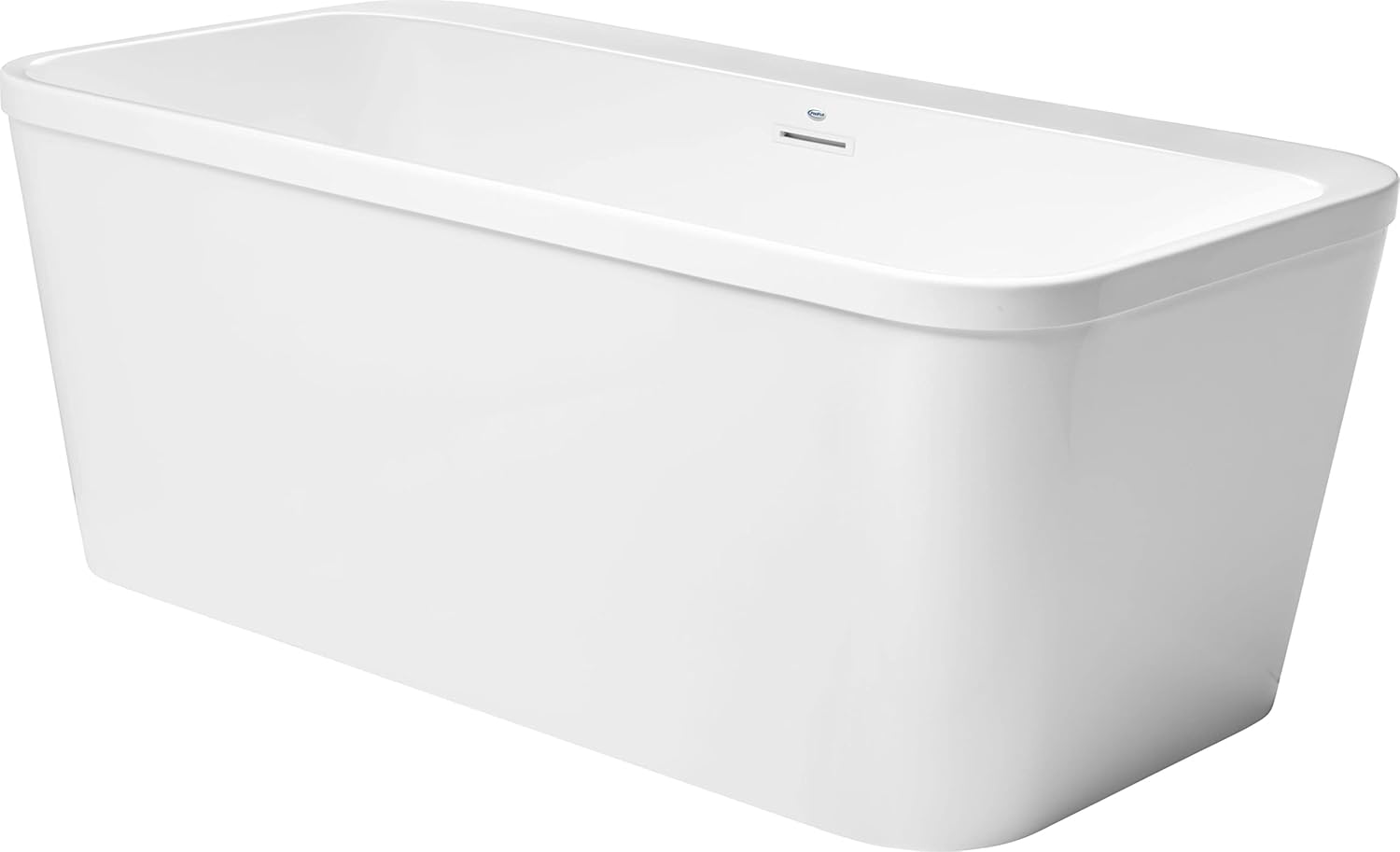PROFLO PFFSR5931 Borealis 59' Free Standing Acrylic Soaking Tub with Center Drain, Drain Assembly, and Overflow - White