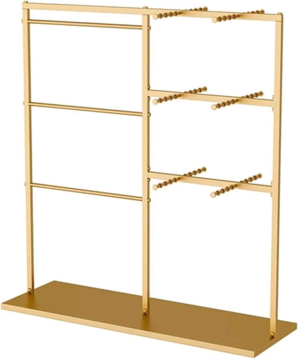 Freestanding Clothing Display Rack - Organizer for Scarves, Underwear, Bras & Shorts - Boutique Garment Stand for Retail Stores(Gold-120X40X130Cm)