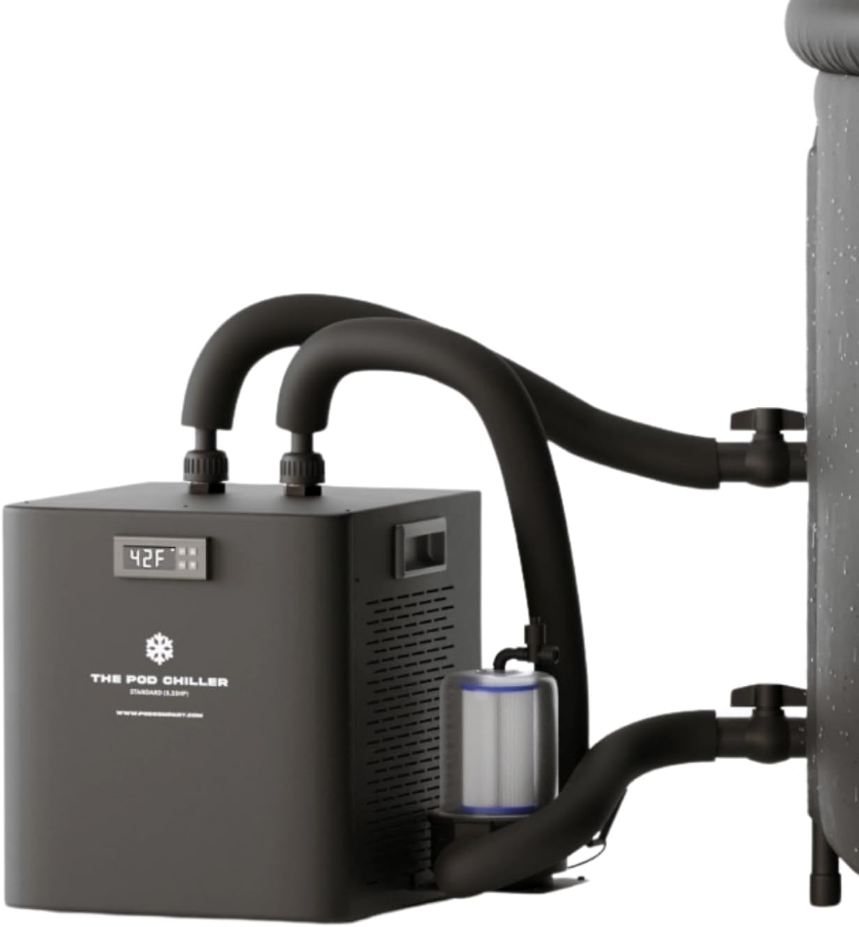 The Pod Company Standard Water Chiller – 1/3 HP – 41°F Cold Plunge Cooling System – Compact, Energy-Efficient, and Ideal for Daily Home Use – Compatible with Ice Pod Pro & Long Pod