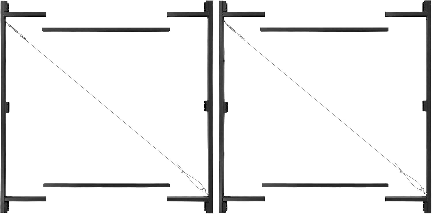 Adjust-A-Gate Steel Frame Lockable 2-Way Gate with Installation Building Kit, 36'-60' Wide Opening Up to 7' High